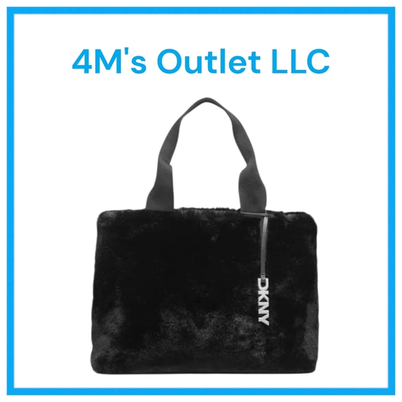 DKNY Black Faux Fur Tote Bag